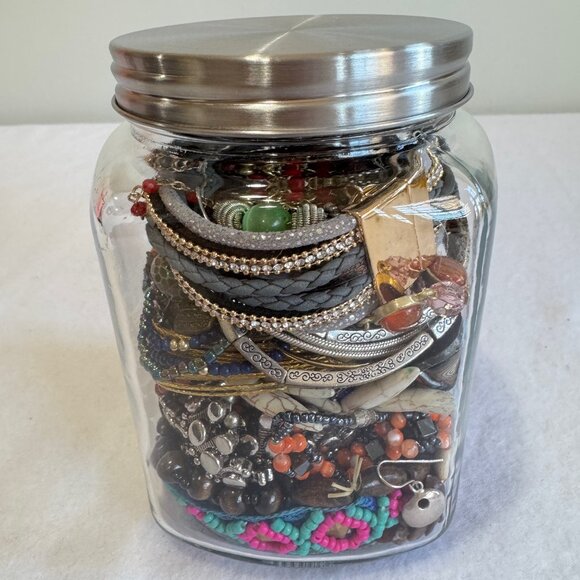 MYSTERY THEMED JEWELRY JAR Boho Bohemian Wearing Crafting Resale - Picture 4 of 8